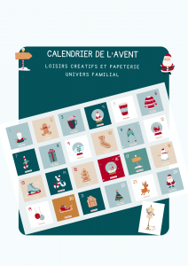 calendrier de l'avent loisirs créatifs famille, enfant, adultes,