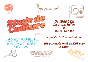 couture, découverte, initiation, intermédiaire, évolution,